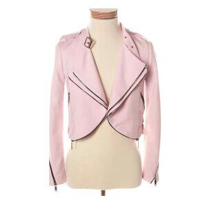 NWT Zara Pink Double Zipper Moto Jacket